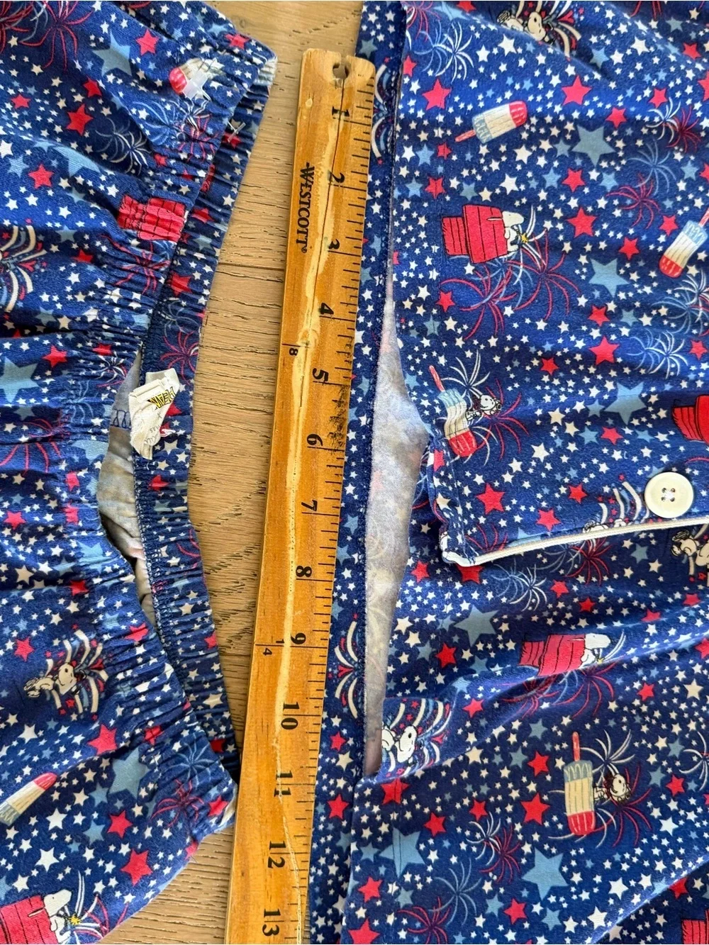 Bed Head Pajamas x Peanuts Pajama Set Red White and Blue XS